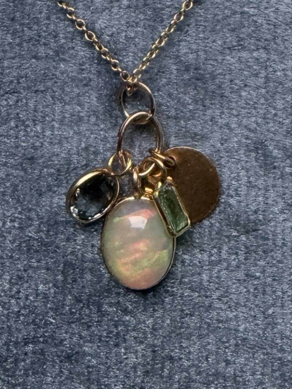 Handmade 18K & 14K Gold Charm Cluster Necklace – One-of-a-Kind